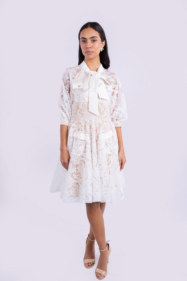 Vintage Spring  FLORAL Lace Dress