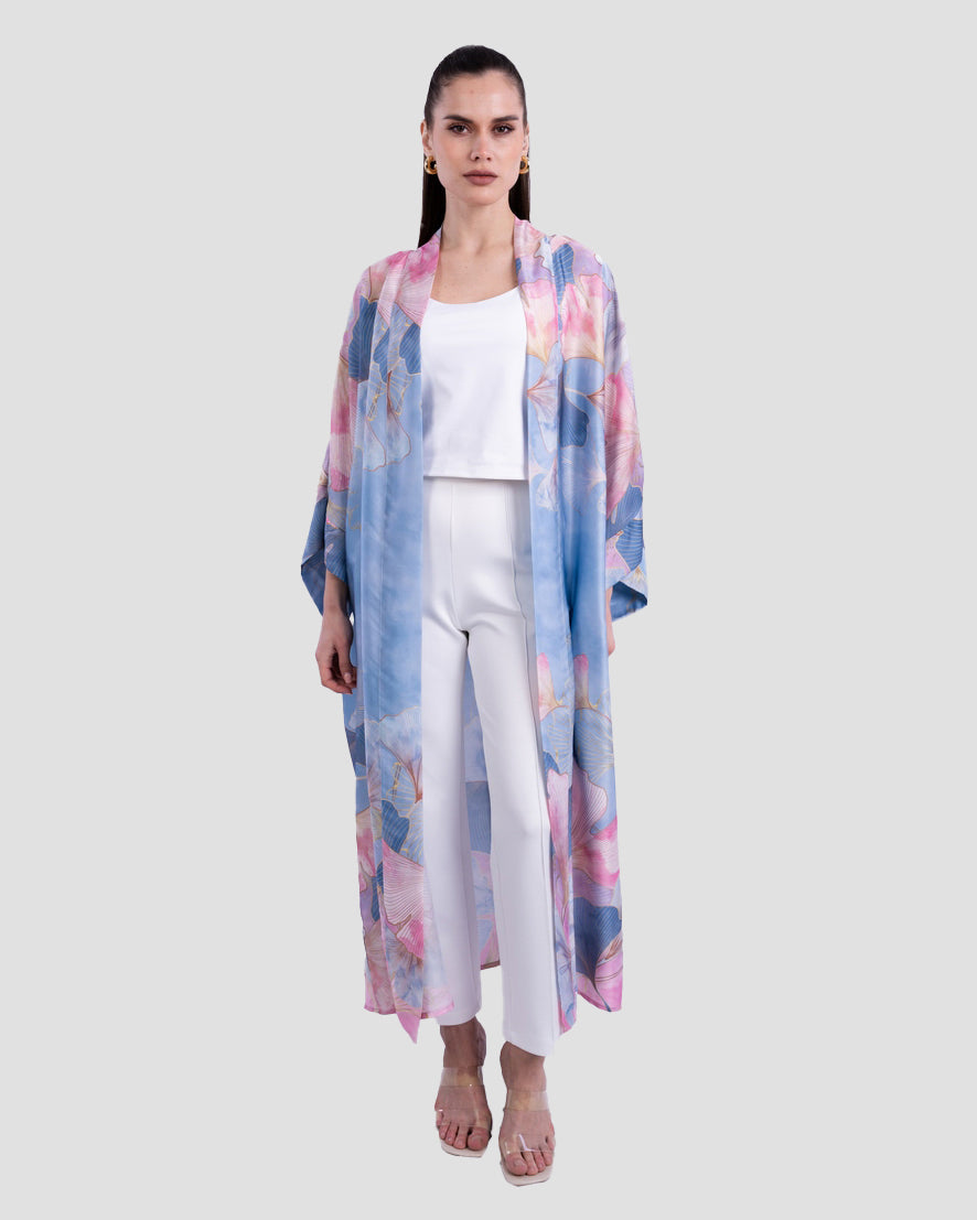 PRINTED FLOWY KIMONO