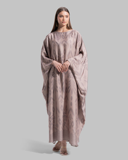 Oversized satin kaftan.