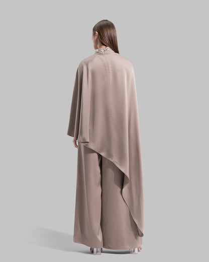 Asymmetric Satin Cape