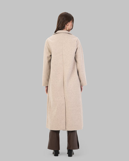 Long slime Wool-Blend Coat,Maxi length