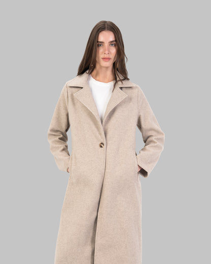 Long slime Wool-Blend Coat,Maxi length