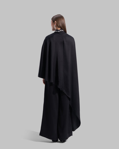 Asymmetric Satin Cape