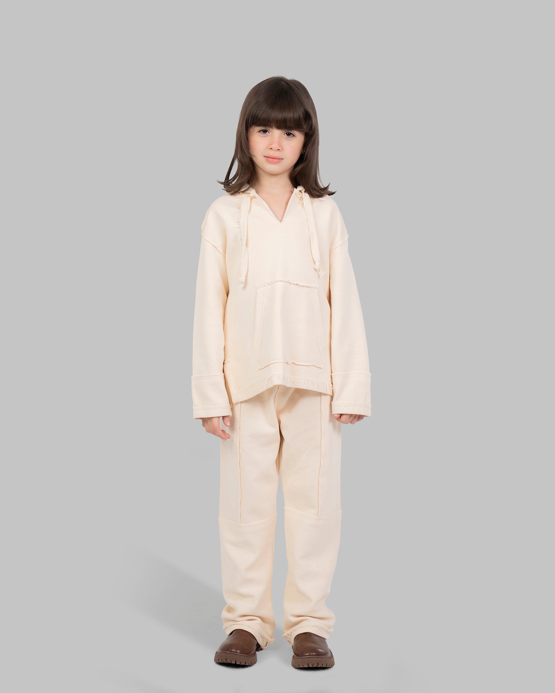 WIDE LEG PANTS WITH UNFINISHED