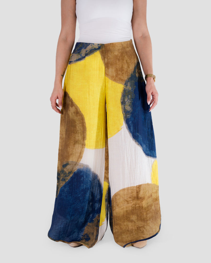 WIDE-LEG PRINTED TROUSERS