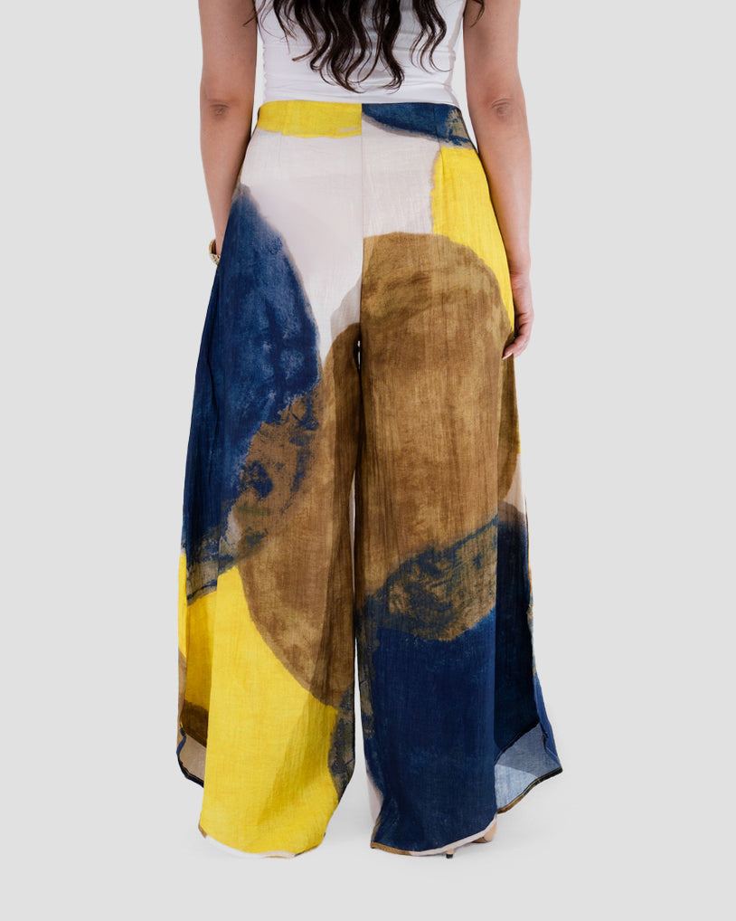 WIDE-LEG PRINTED TROUSERS