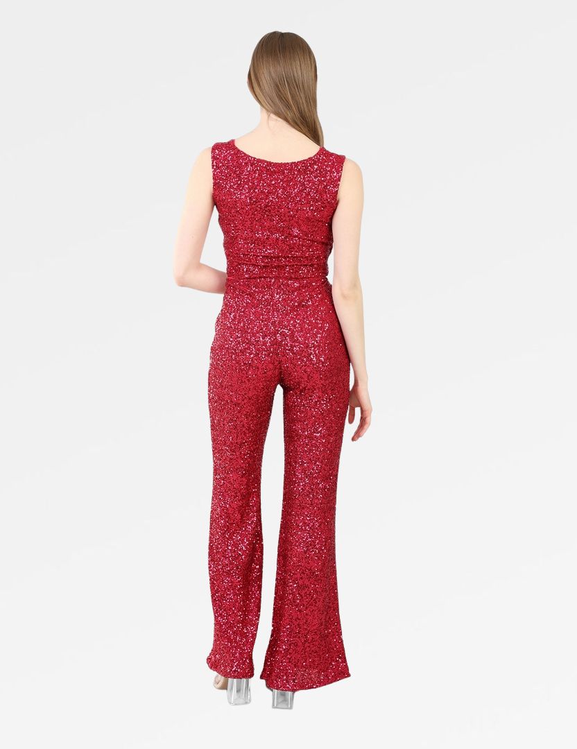 SEQUIN STRAIGHT-LEG PANTS