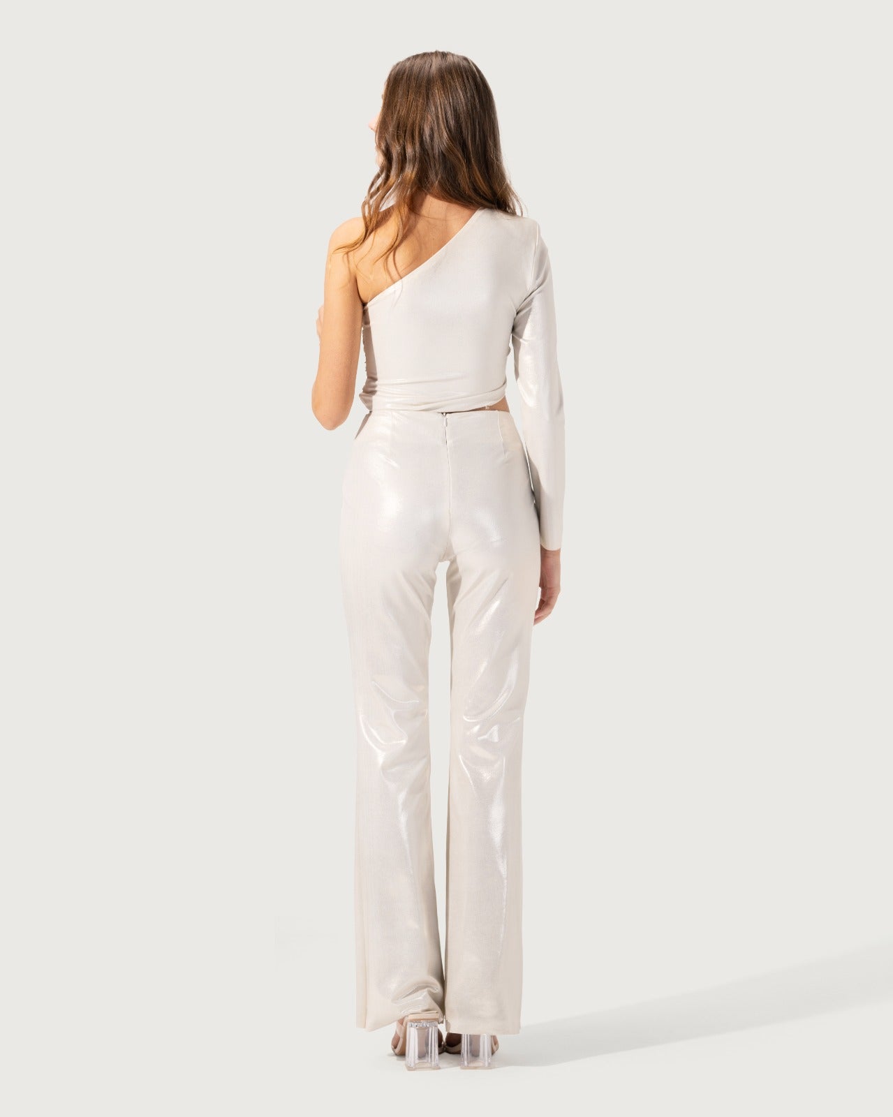 FLARED TROUSERS HIGH-WAIST WITH  ELESTICATED INNER