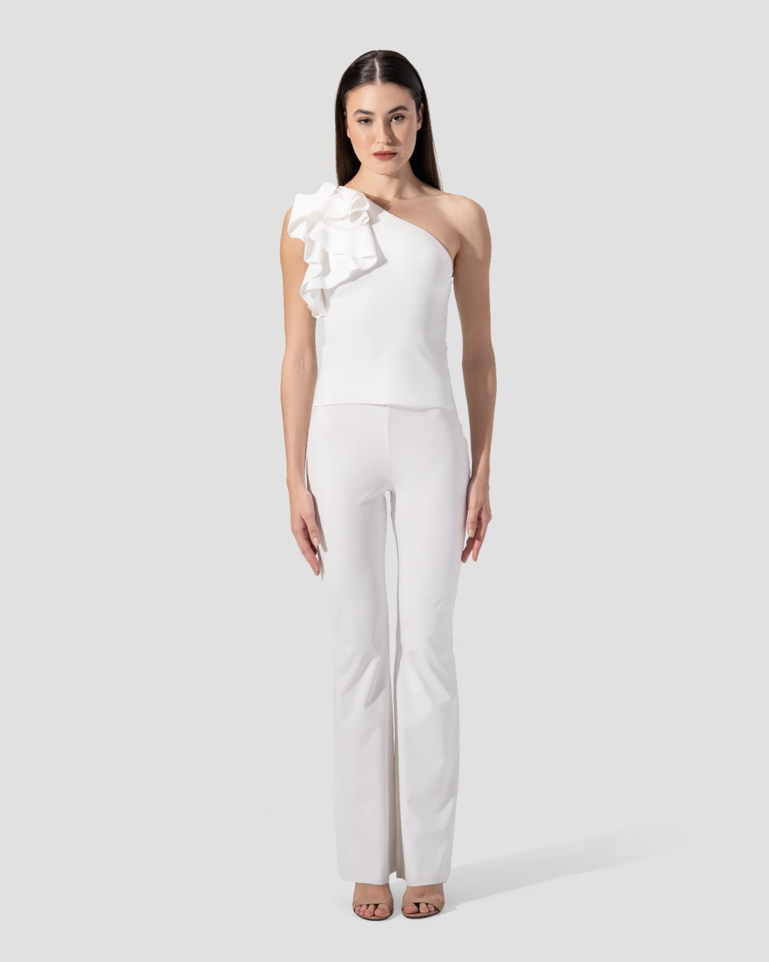 FLARED TROUSERS HIGH-WAIST WITH  ELESTICATED INNER