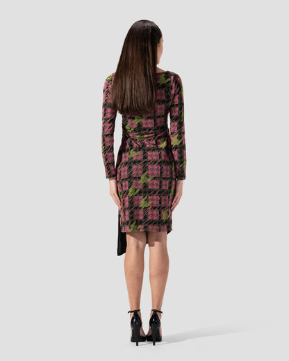 Printed wrap midi dress