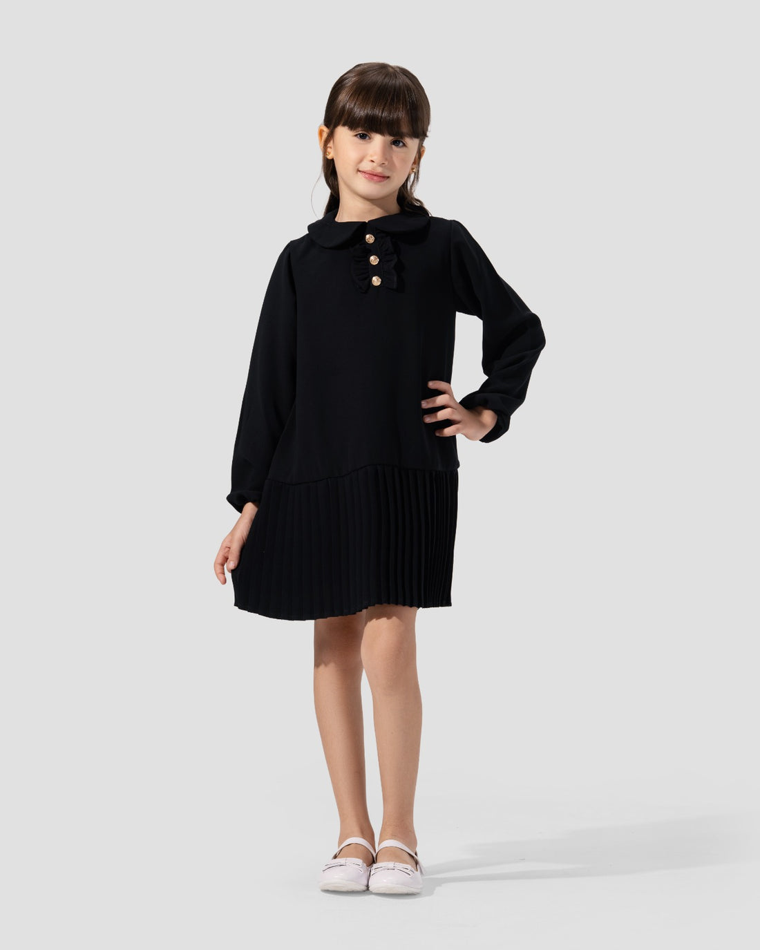 A-line Dress with front buttons.
