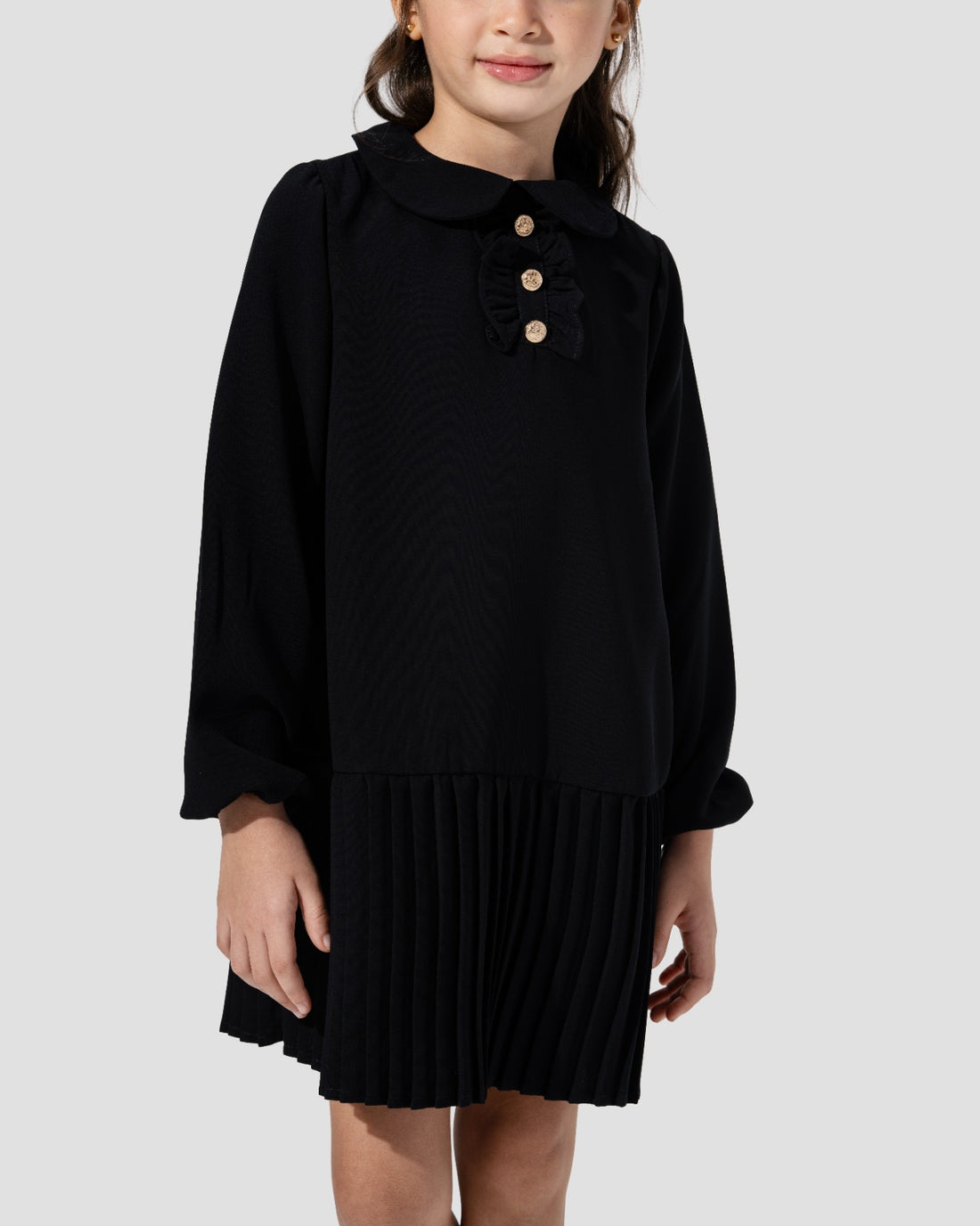 A-line Dress with front buttons.