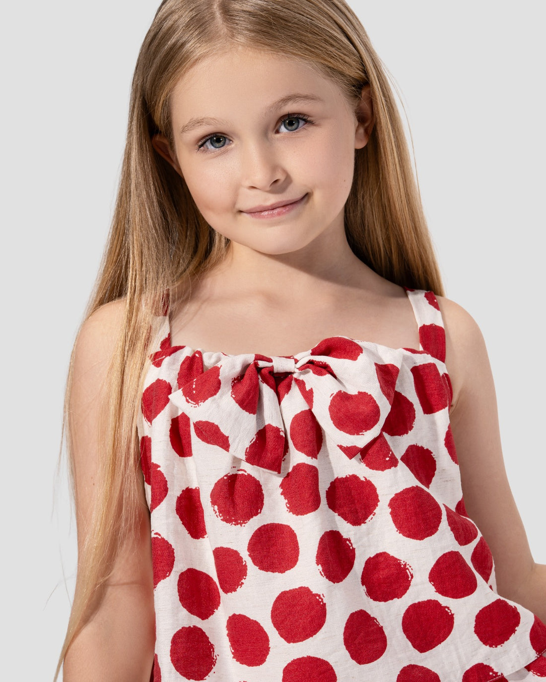Polka Dots Top with Bow.