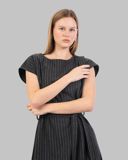 Pinstripe Shift Dress A sleeveless