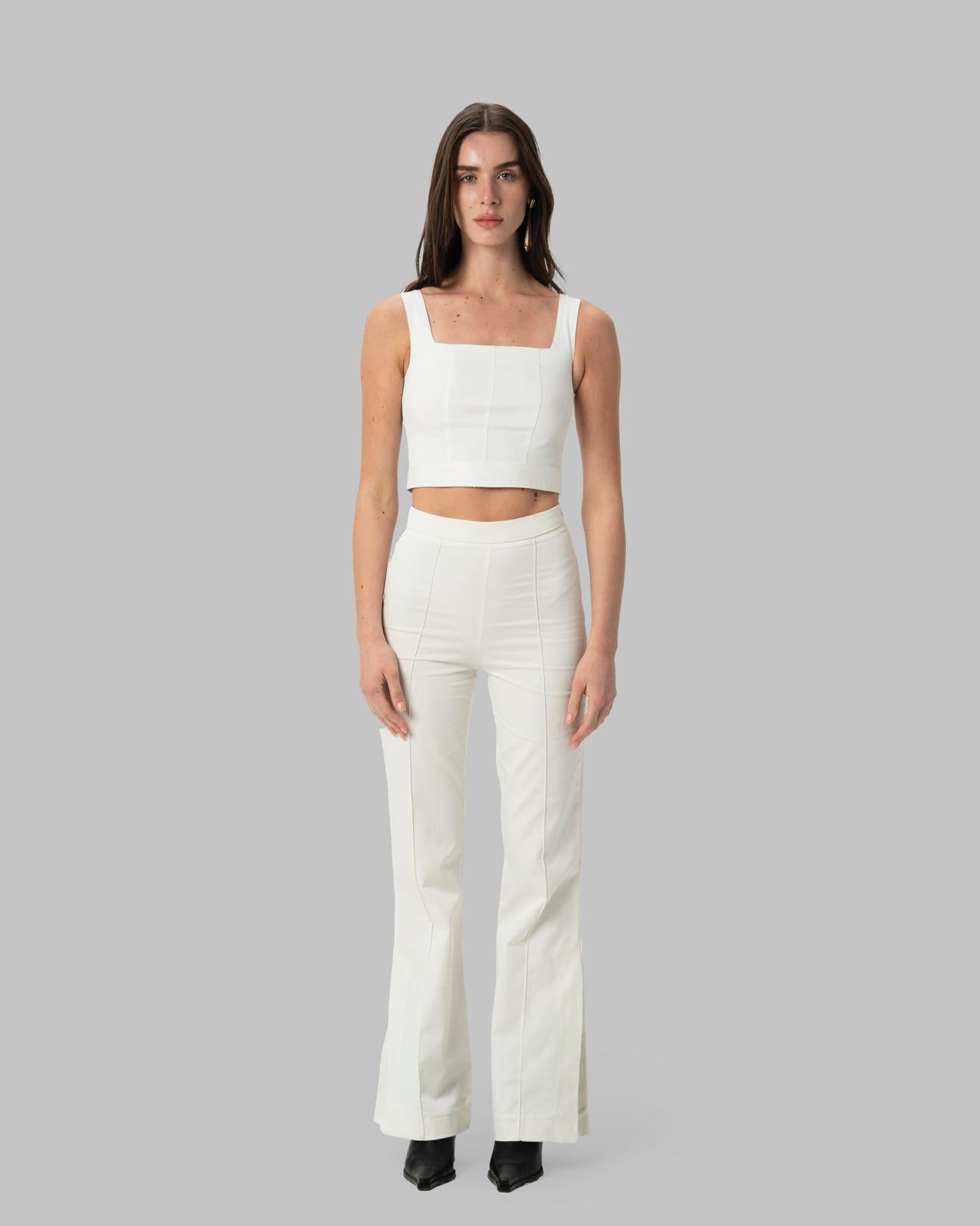 High-Waist Flared Trousers.