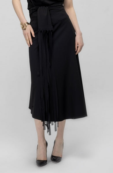 SKIRT WITH FRINGED BELT