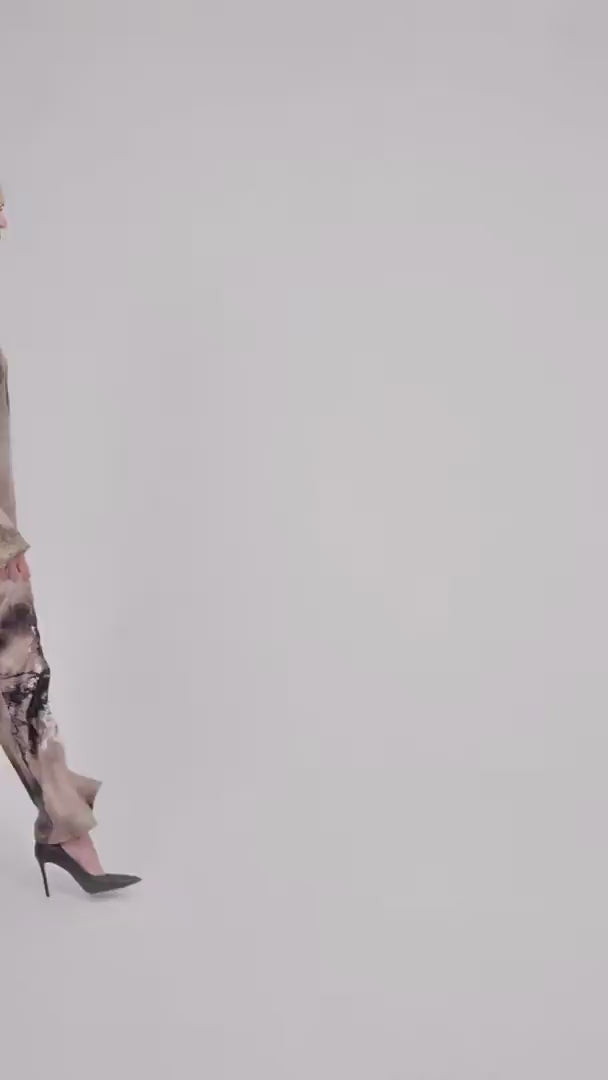 PRINTED OVERSIZED BLOUSE WITH LONG SLEEVES WITH COLLAR