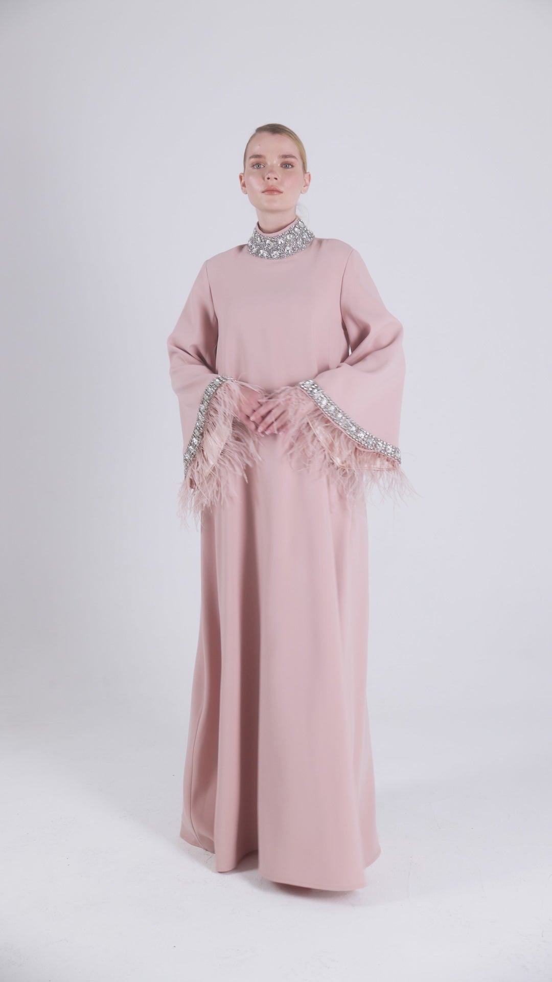 Studded Neck Abaya