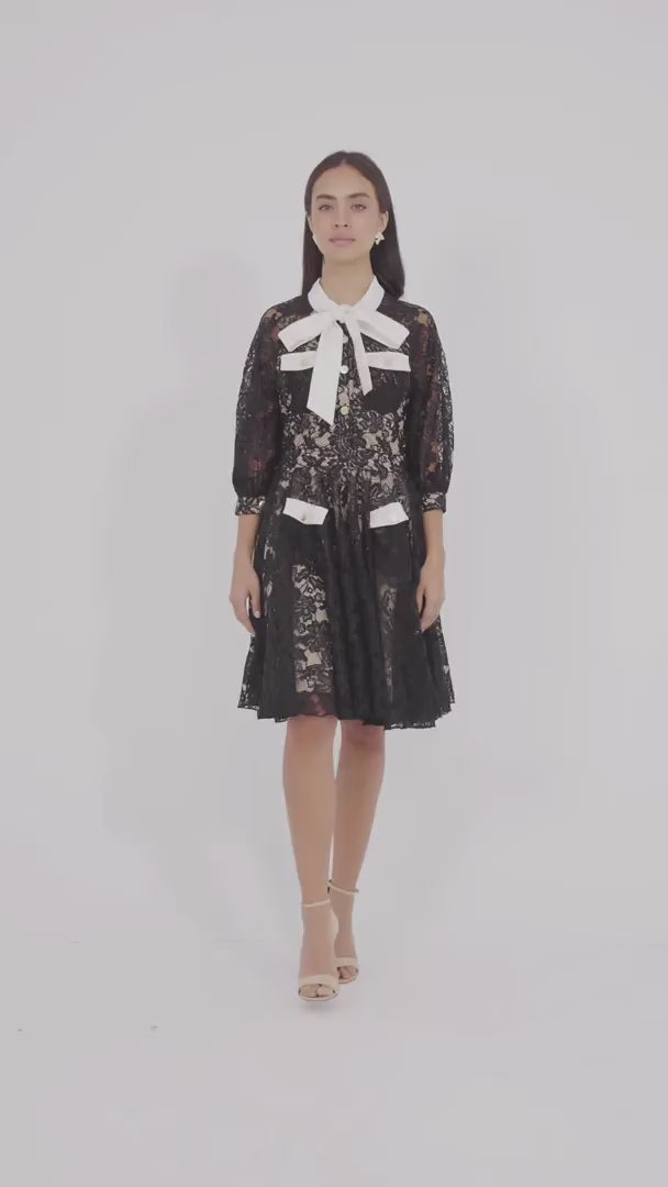 Vintage Spring  FLORAL Lace Dress