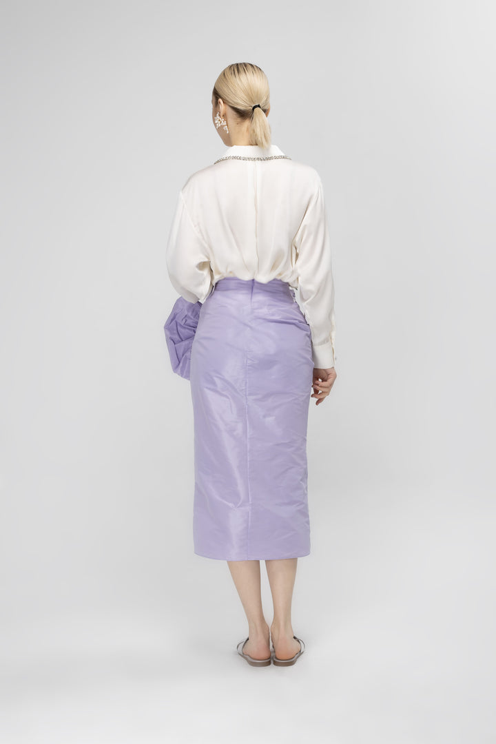 Cross skirt with bow detail